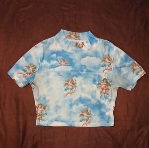 Crop top with cute little cherubs!